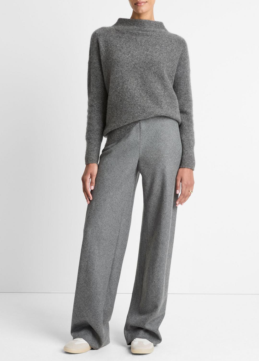 VINCE Women Italian Wool-Blend High-Waist Bias Pant in Trousers