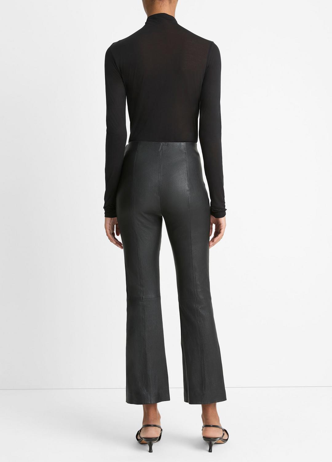 VINCE Women Stretch-Leather Crop Flare Pant in Trousers