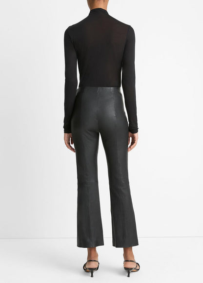 VINCE Women Stretch-Leather Crop Flare Pant in Trousers