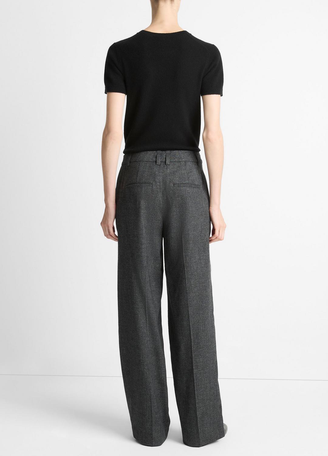 VINCE Women Italian Jaspe Pintuck High-Waist Wide-Leg Pant in Wide Leg