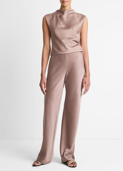 VINCE Women Colette High-Rise Fluid Satin Bias Pant in Trousers