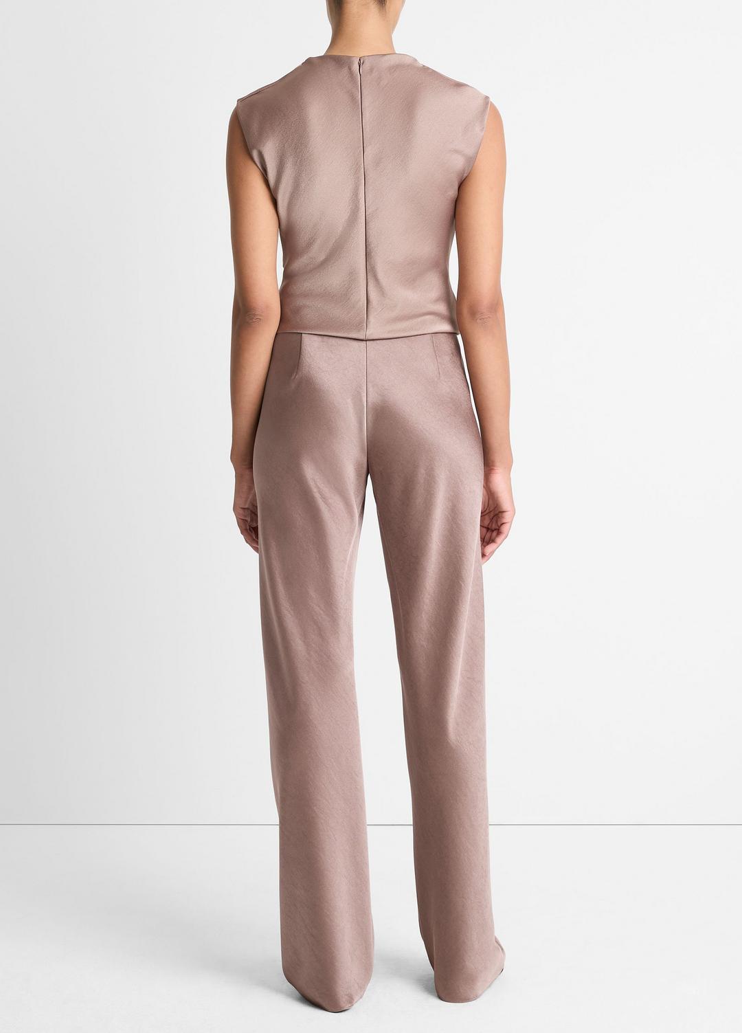 VINCE Women Colette High-Rise Fluid Satin Bias Pant in Trousers