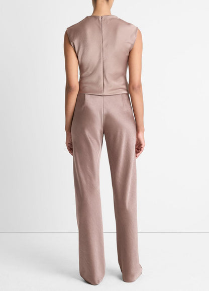 VINCE Women Colette High-Rise Fluid Satin Bias Pant in Trousers