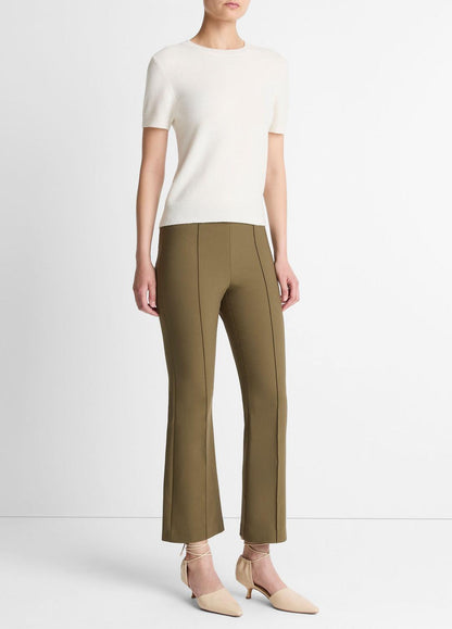VINCE Women Niki Mid-Rise Pintuck Crop Flare Pant in Trousers