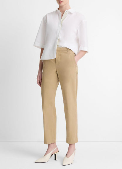 VINCE Women Avery Mid-Rise Italian Stretch-Cotton Chino Pant in Trousers