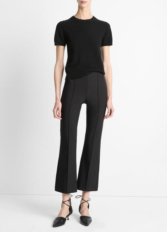 VINCE Women Niki Mid-Rise Pintuck Crop Flare Pant in Trousers