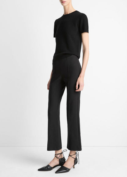 VINCE Women Niki Mid-Rise Pintuck Crop Flare Pant in Trousers