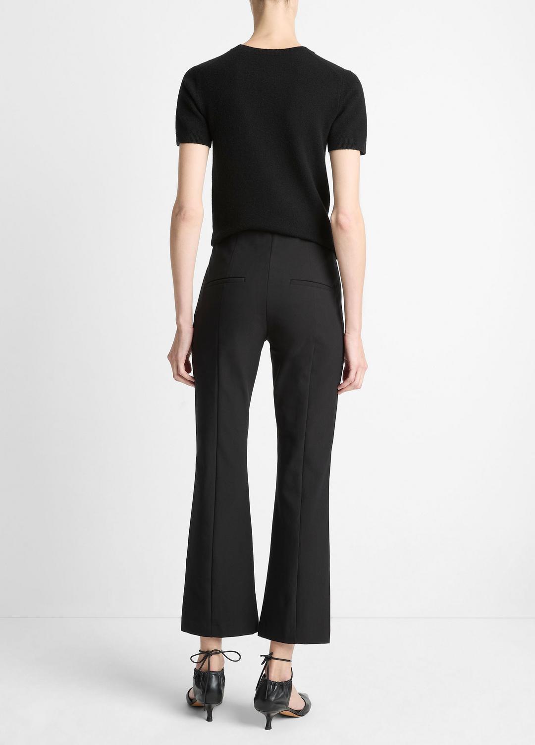 VINCE Women Niki Mid-Rise Pintuck Crop Flare Pant in Trousers
