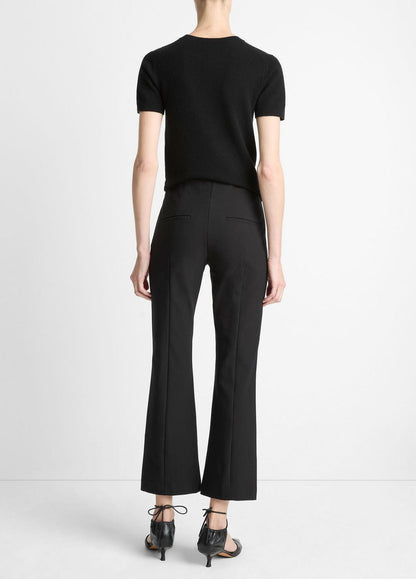 VINCE Women Niki Mid-Rise Pintuck Crop Flare Pant in Trousers