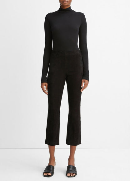 VINCE Women Stretch-Suede Cropped Flare Legging in Leggings