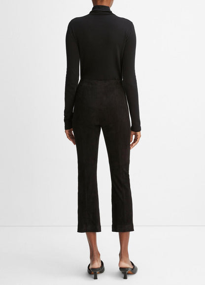 VINCE Women Stretch-Suede Cropped Flare Legging in Leggings
