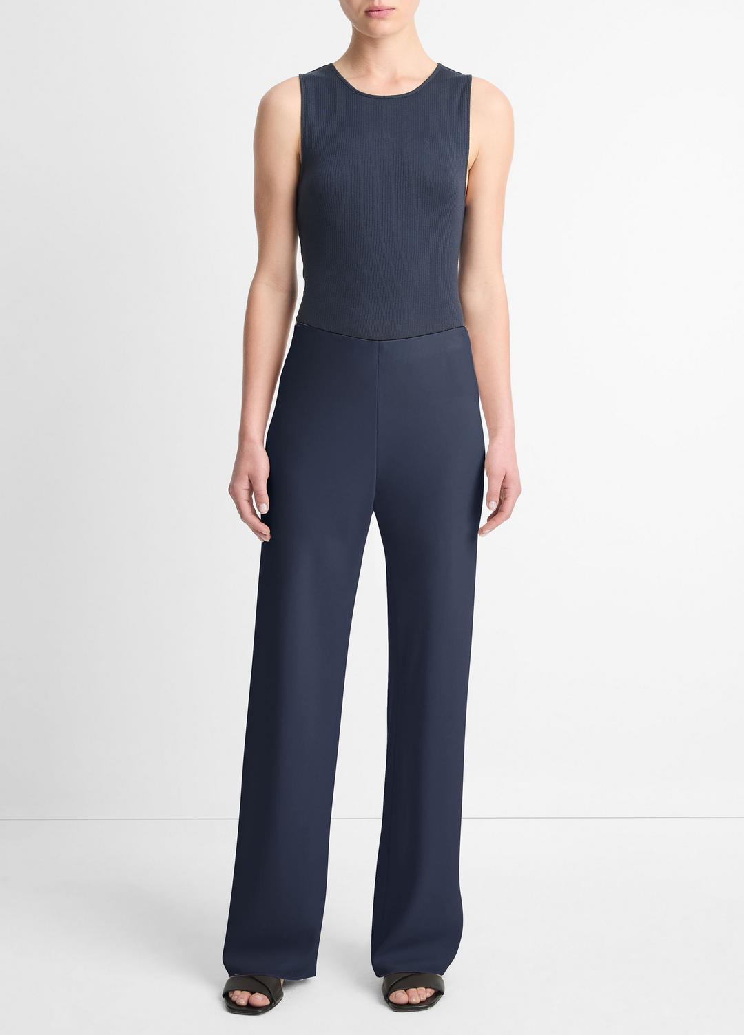 VINCE Women Colette High-Rise Crepe Bias Pant in Trousers
