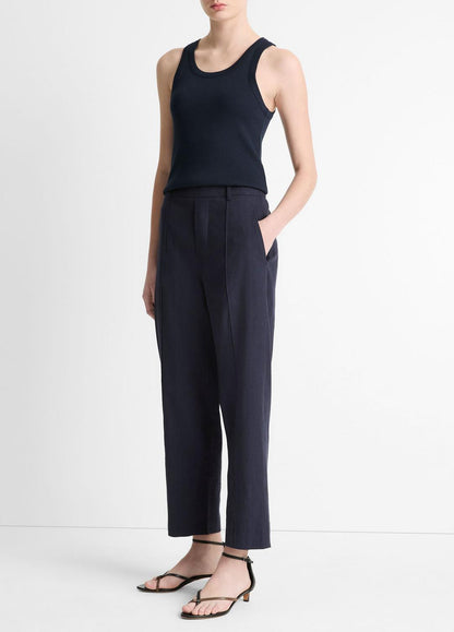 VINCE Women Grace Mid-Rise Linen-Blend Pull-On Pant in Trousers