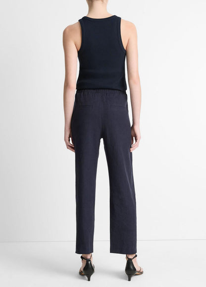 VINCE Women Grace Mid-Rise Linen-Blend Pull-On Pant in Trousers