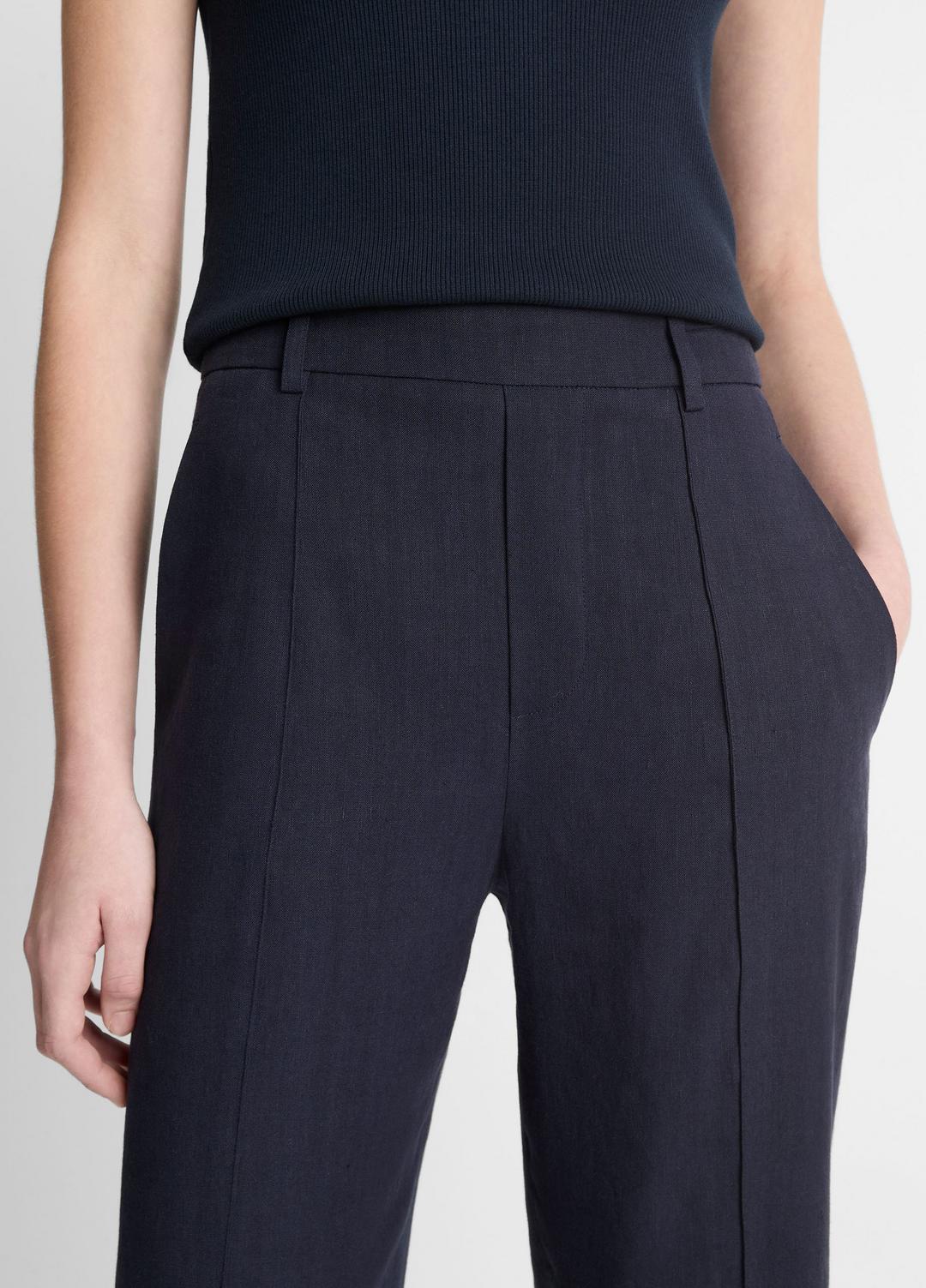 VINCE Women Grace Mid-Rise Linen-Blend Pull-On Pant in Trousers