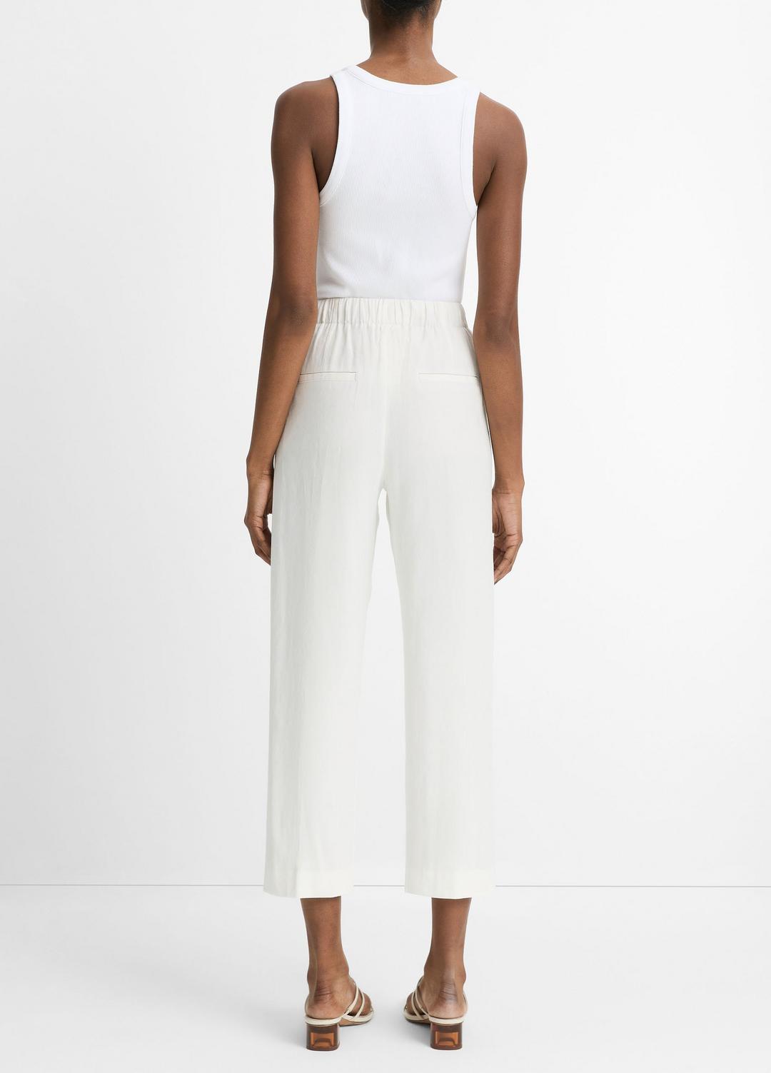VINCE Women Grace Mid-Rise Linen-Blend Pull-On Pant in Trousers