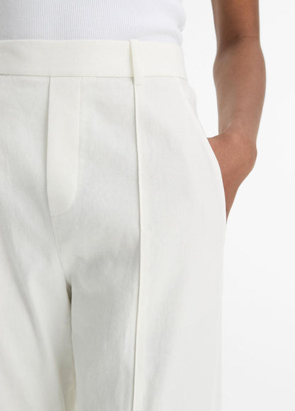 VINCE Women Grace Mid-Rise Linen-Blend Pull-On Pant in Trousers