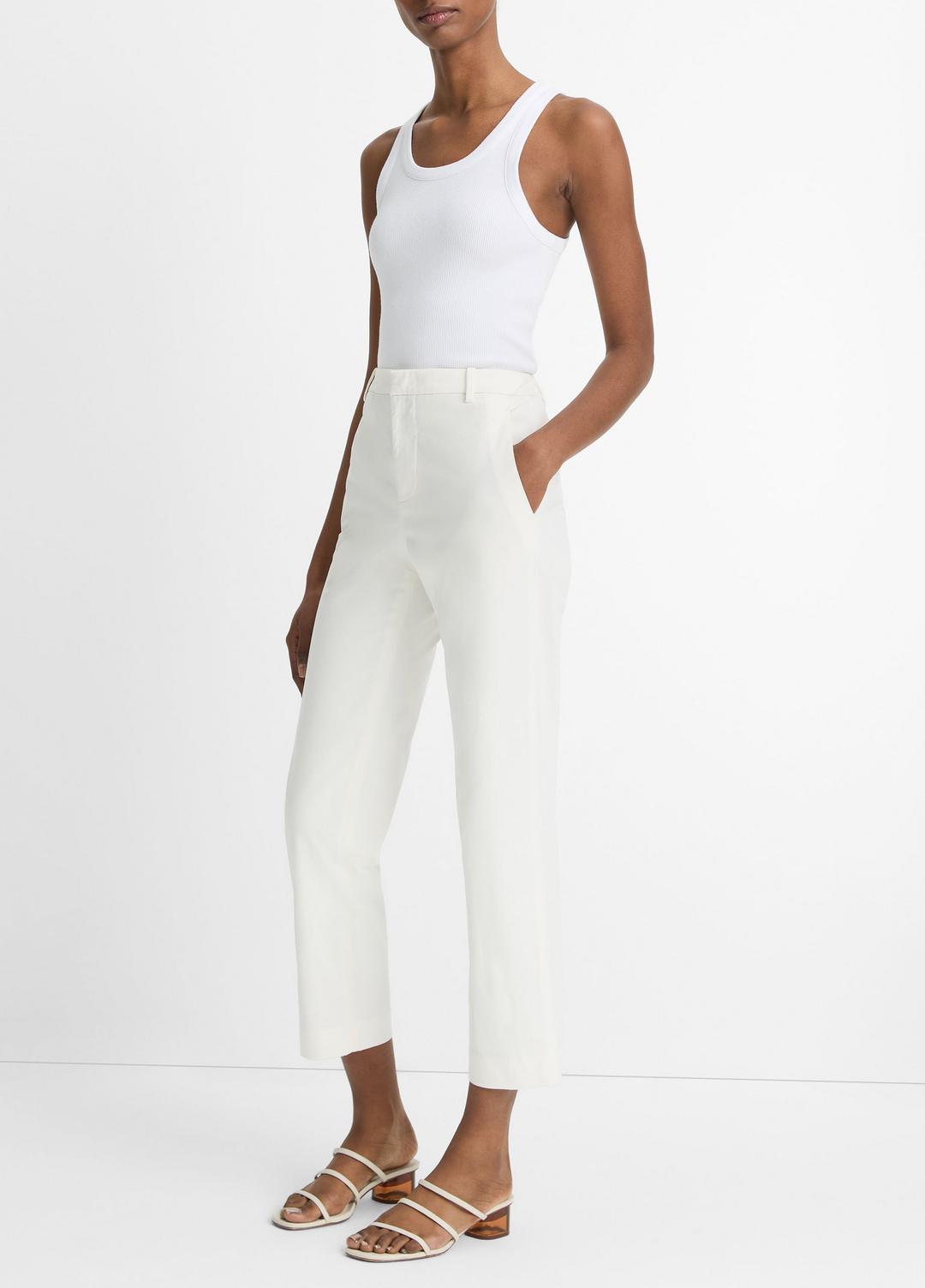 VINCE Women Avery Mid-Rise Italian Stretch-Cotton Chino Pant in Trousers