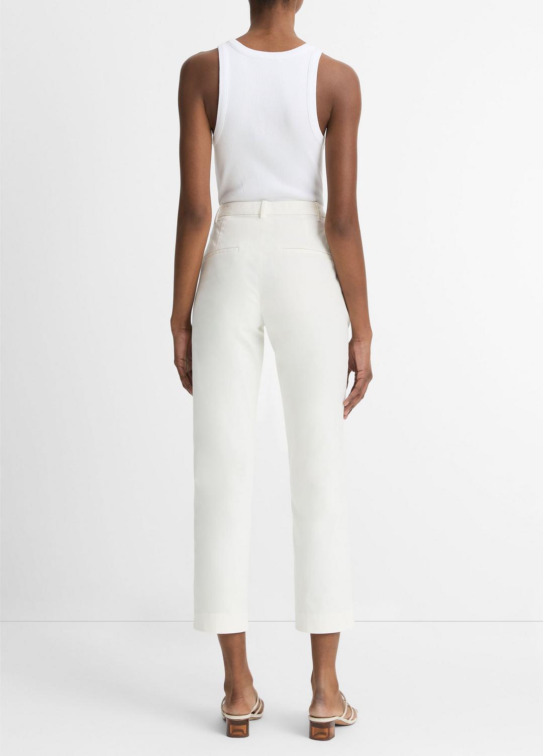 VINCE Women Avery Mid-Rise Italian Stretch-Cotton Chino Pant in Trousers