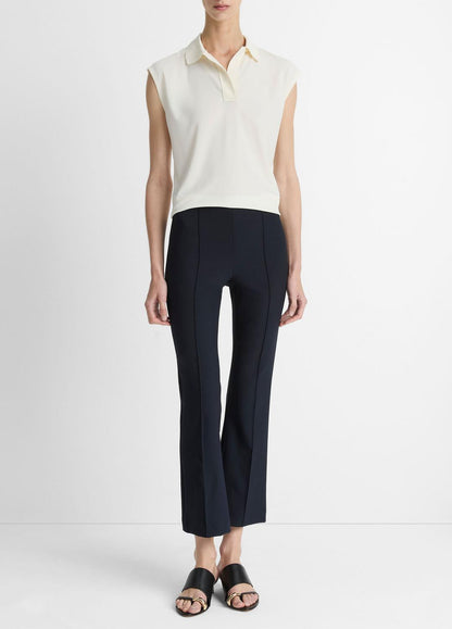 VINCE Women Niki Mid-Rise Pintuck Crop Flare Pant in Pants