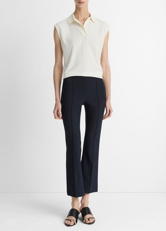 VINCE Women Niki Mid-Rise Pintuck Crop Flare Pant in Pants