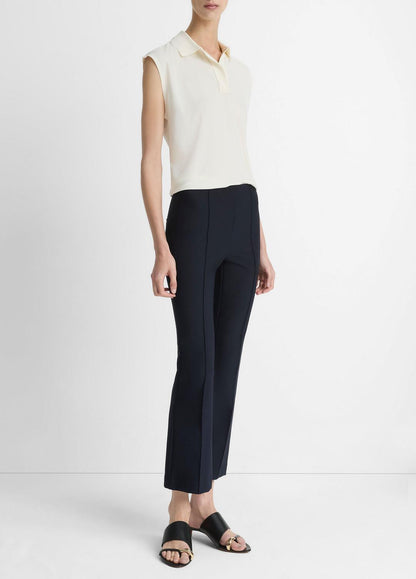 VINCE Women Niki Mid-Rise Pintuck Crop Flare Pant in Pants
