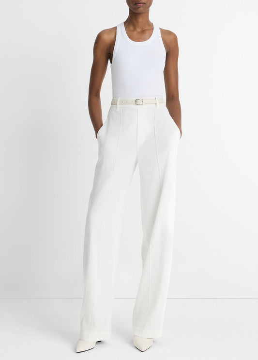 VINCE Women Linen-Blend High-Rise Pull-On Pant in Trousers