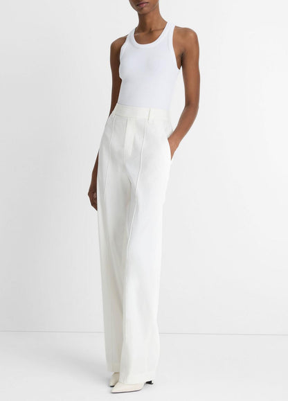 VINCE Women Linen-Blend High-Rise Pull-On Pant in Trousers