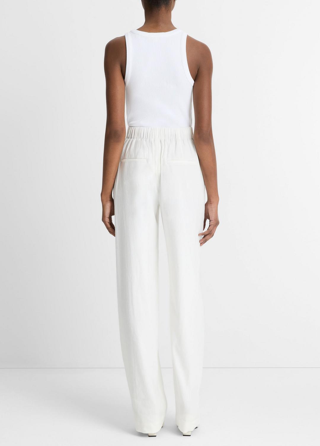 VINCE Women Linen-Blend High-Rise Pull-On Pant in Trousers