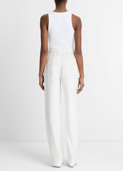 VINCE Women Linen-Blend High-Rise Pull-On Pant in Trousers