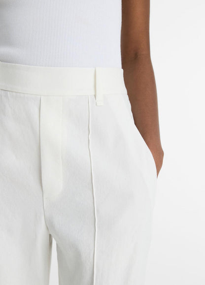 VINCE Women Linen-Blend High-Rise Pull-On Pant in Trousers