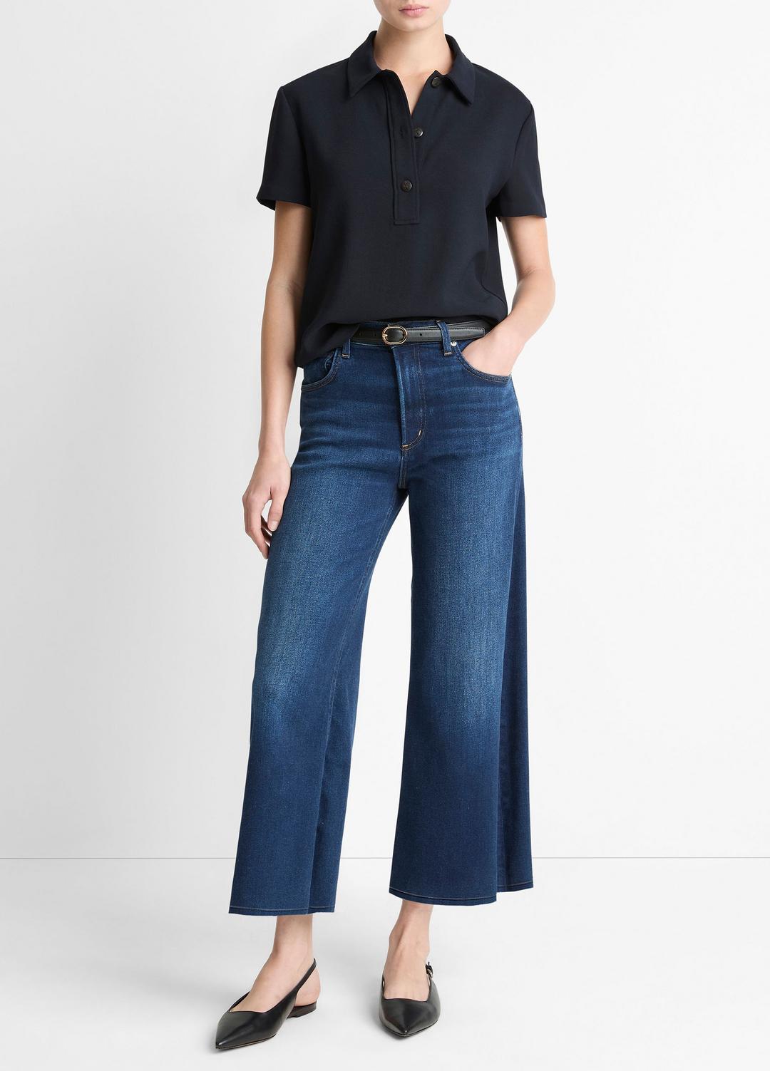 VINCE Women Citizens of Humanity Lyra Wide-Leg Crop Clean-Hem Jean in Denim