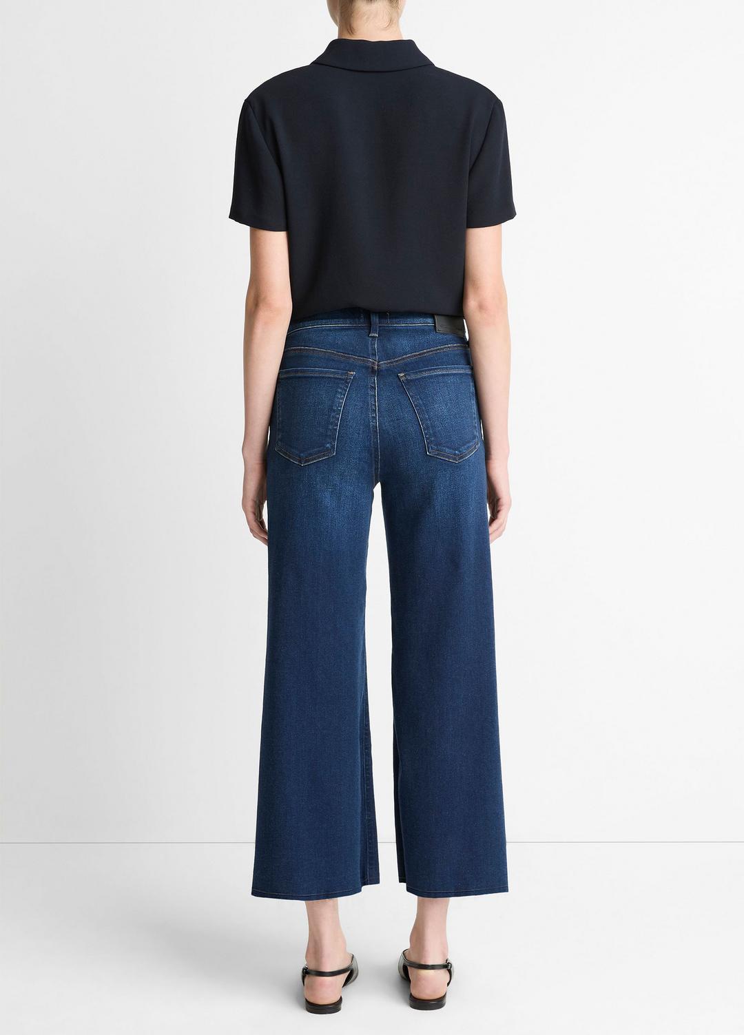 VINCE Women Citizens of Humanity Lyra Wide-Leg Crop Clean-Hem Jean in Denim