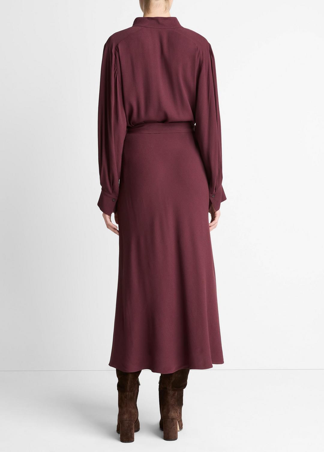 VINCE Women Crepe Collar-Stand Shirt Dress in Dresses