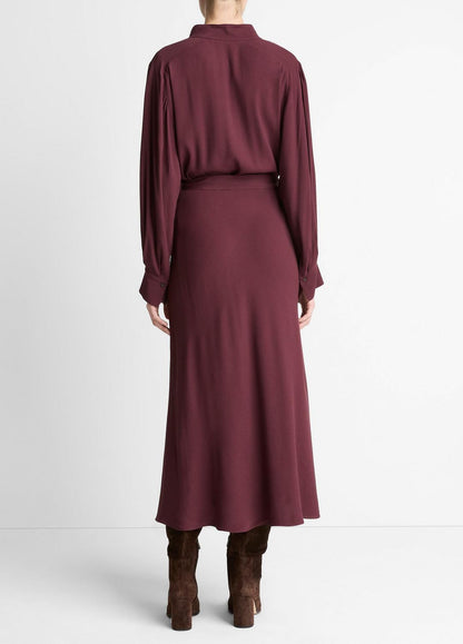 VINCE Women Crepe Collar-Stand Shirt Dress in Dresses