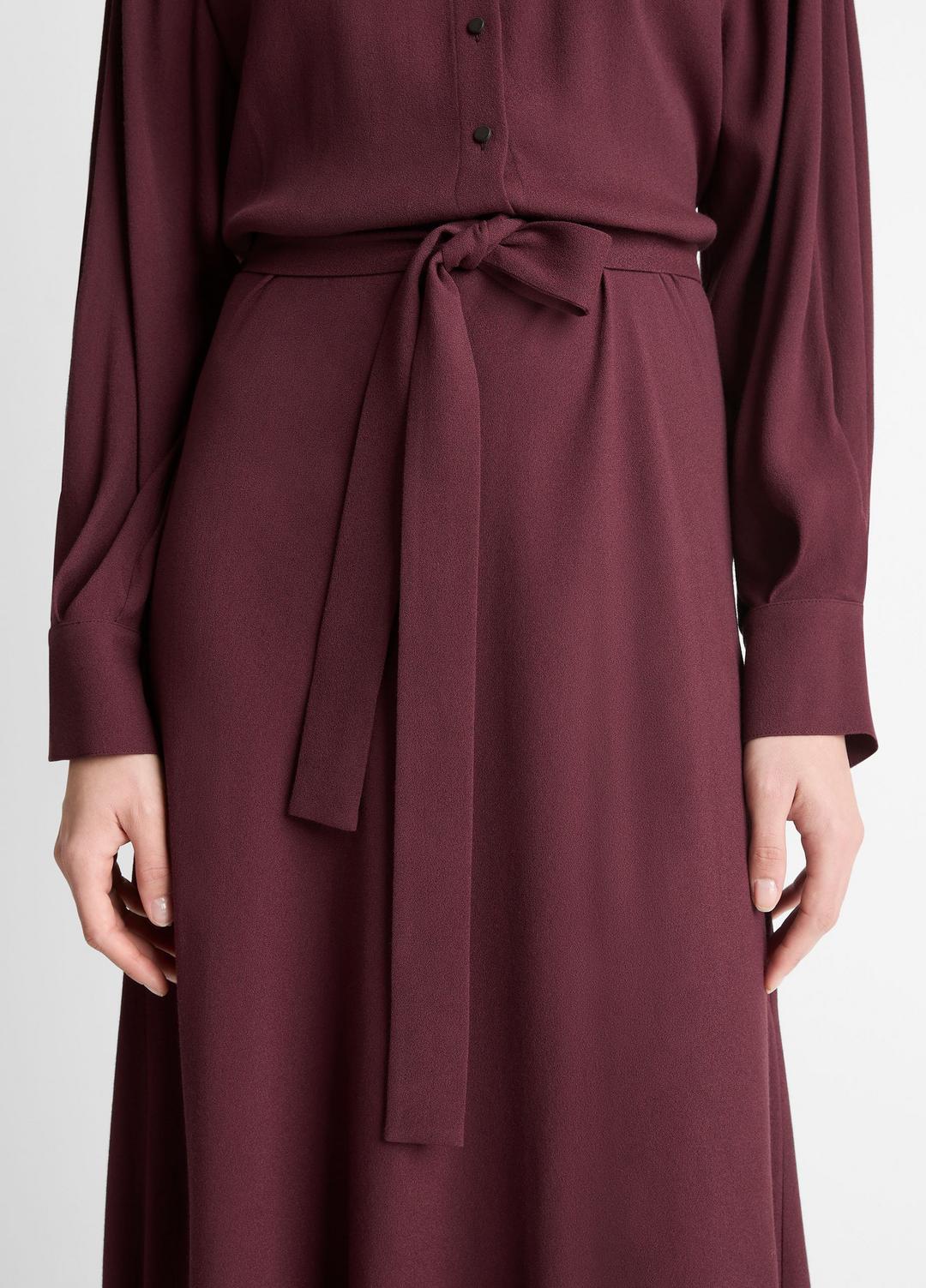 VINCE Women Crepe Collar-Stand Shirt Dress in Dresses