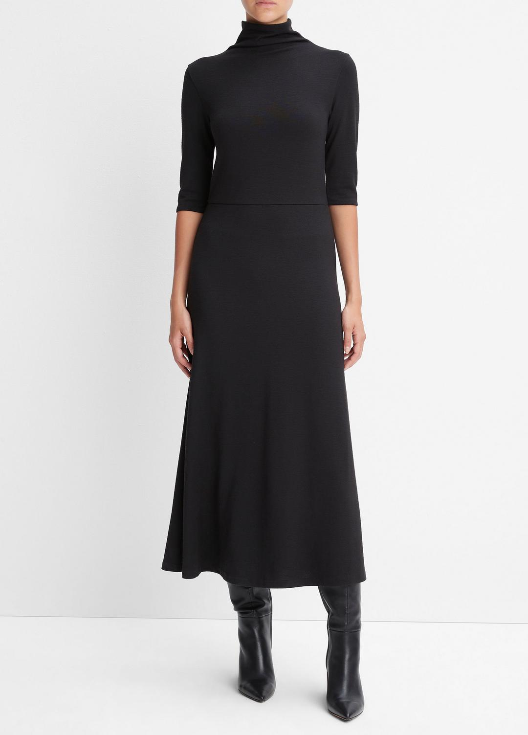 VINCE Women Elbow-Sleeve Turtleneck Dress in Dresses
