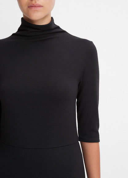 VINCE Women Elbow-Sleeve Turtleneck Dress in Dresses