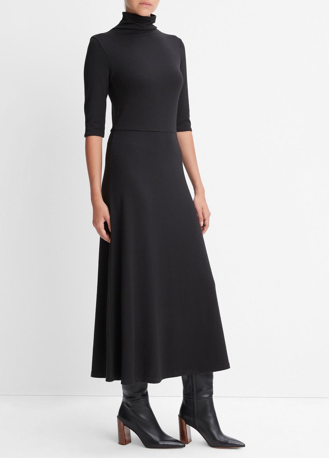 VINCE Women Elbow-Sleeve Turtleneck Dress in Dresses
