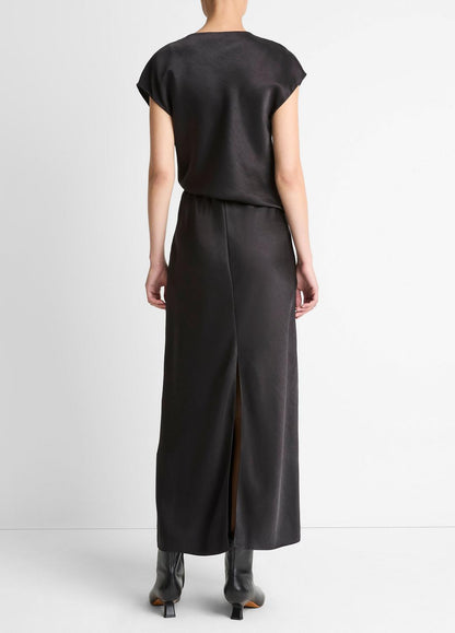 VINCE Women Draped Satin Cowl-Neck Dress in Dresses