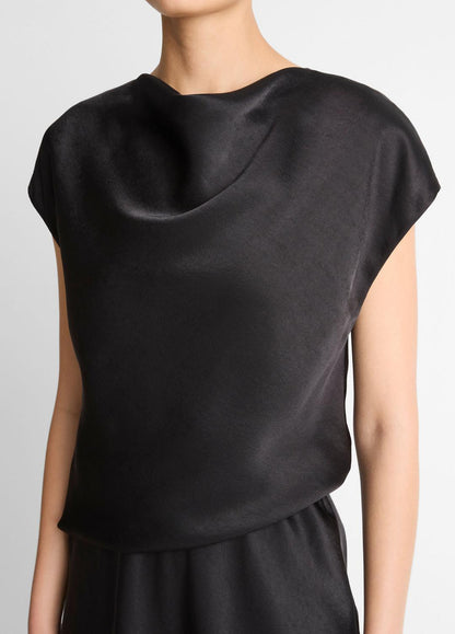 VINCE Women Draped Satin Cowl-Neck Dress in Dresses