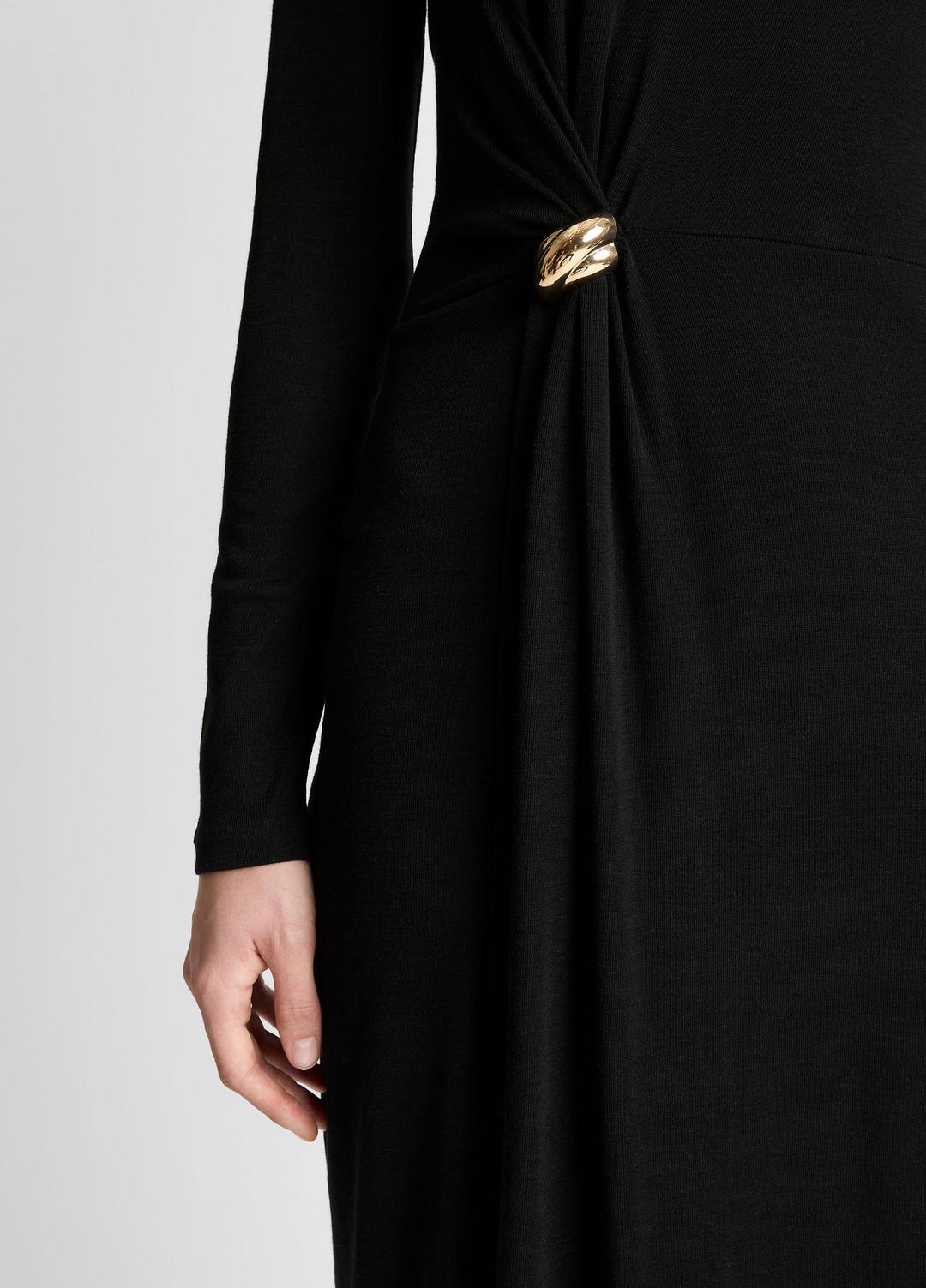 VINCE Women Cinched-Waist Wool-Blend Long-Sleeve Dress in Dresses