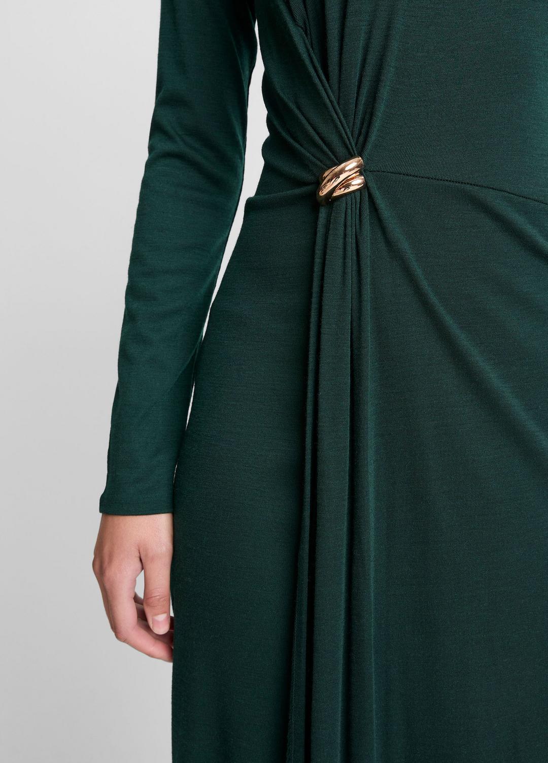 VINCE Women Cinched-Waist Wool-Blend Long-Sleeve Dress in Dresses