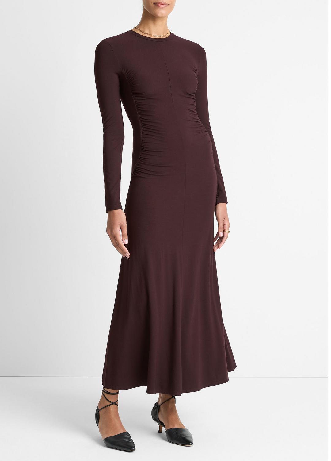 VINCE Women Ruched-Seam Long-Sleeve Dress in Dresses