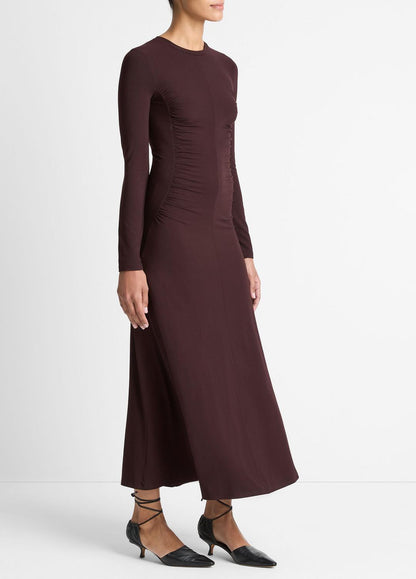 VINCE Women Ruched-Seam Long-Sleeve Dress in Dresses