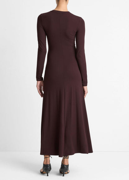 VINCE Women Ruched-Seam Long-Sleeve Dress in Dresses