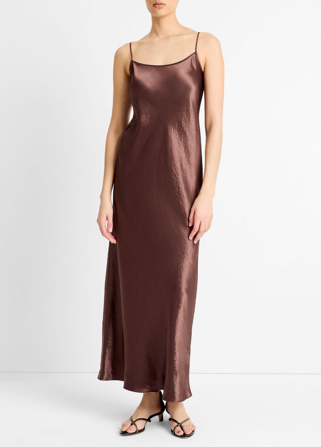 VINCE Women Satin Bias Maxi Slip Dress in Dresses
