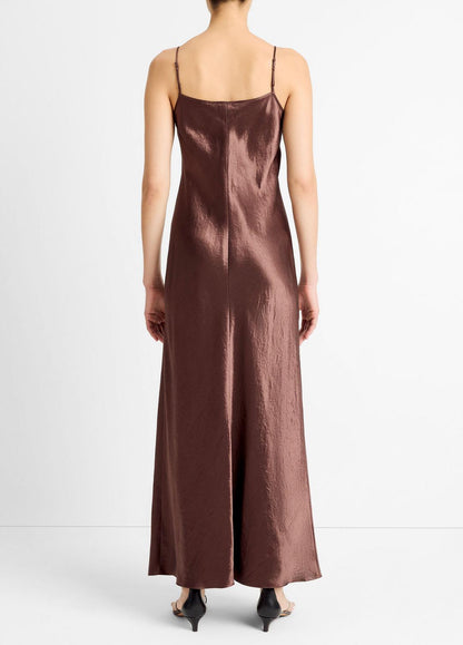 VINCE Women Satin Bias Maxi Slip Dress in Dresses