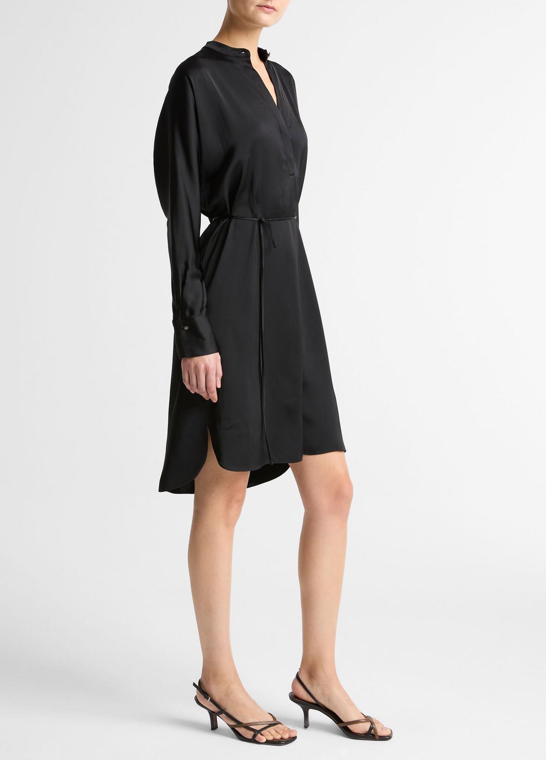 VINCE Women Matte Satin Band-Collar Dress in Dresses