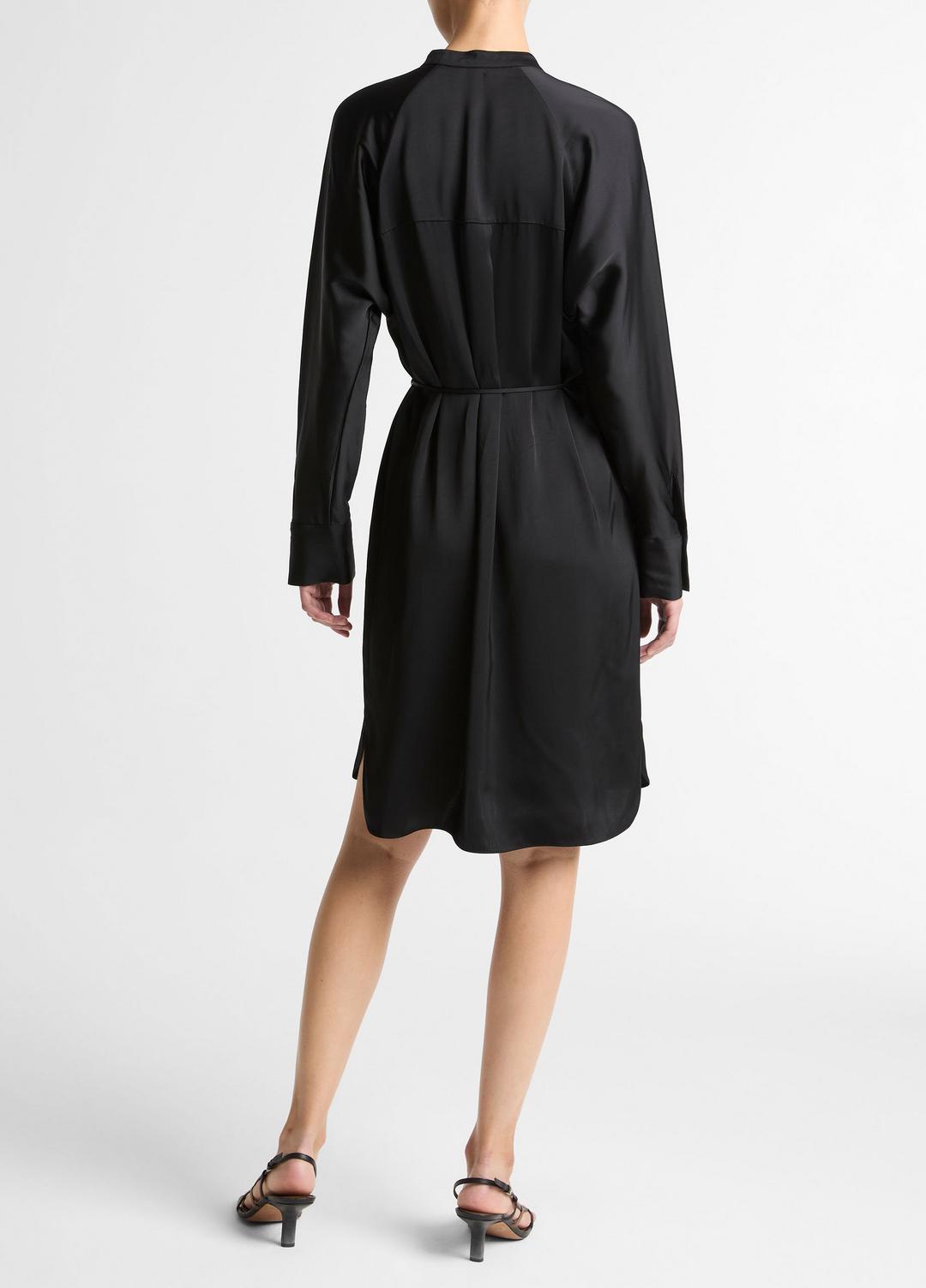 VINCE Women Matte Satin Band-Collar Dress in Dresses